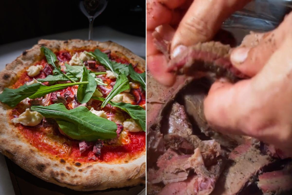 Pizza com angus defumado em lenha de café une tradição napoletana e potência do churrasco; VEJA